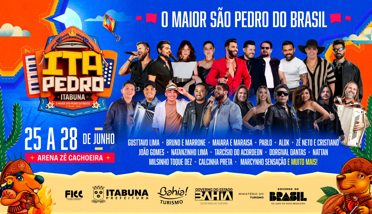 ITA PEDRO 2026‼️Maiara & Maraisa, Calcinha Preta e Marcynho Sensação e completa maior grade artística da história do evento